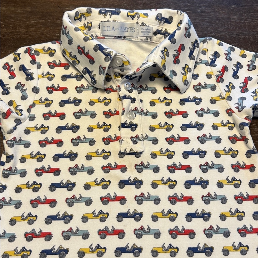 Lila and Hayes Pima Cotton Multi-Color Jeeps One-Piece Romper - Picture 2 of 5